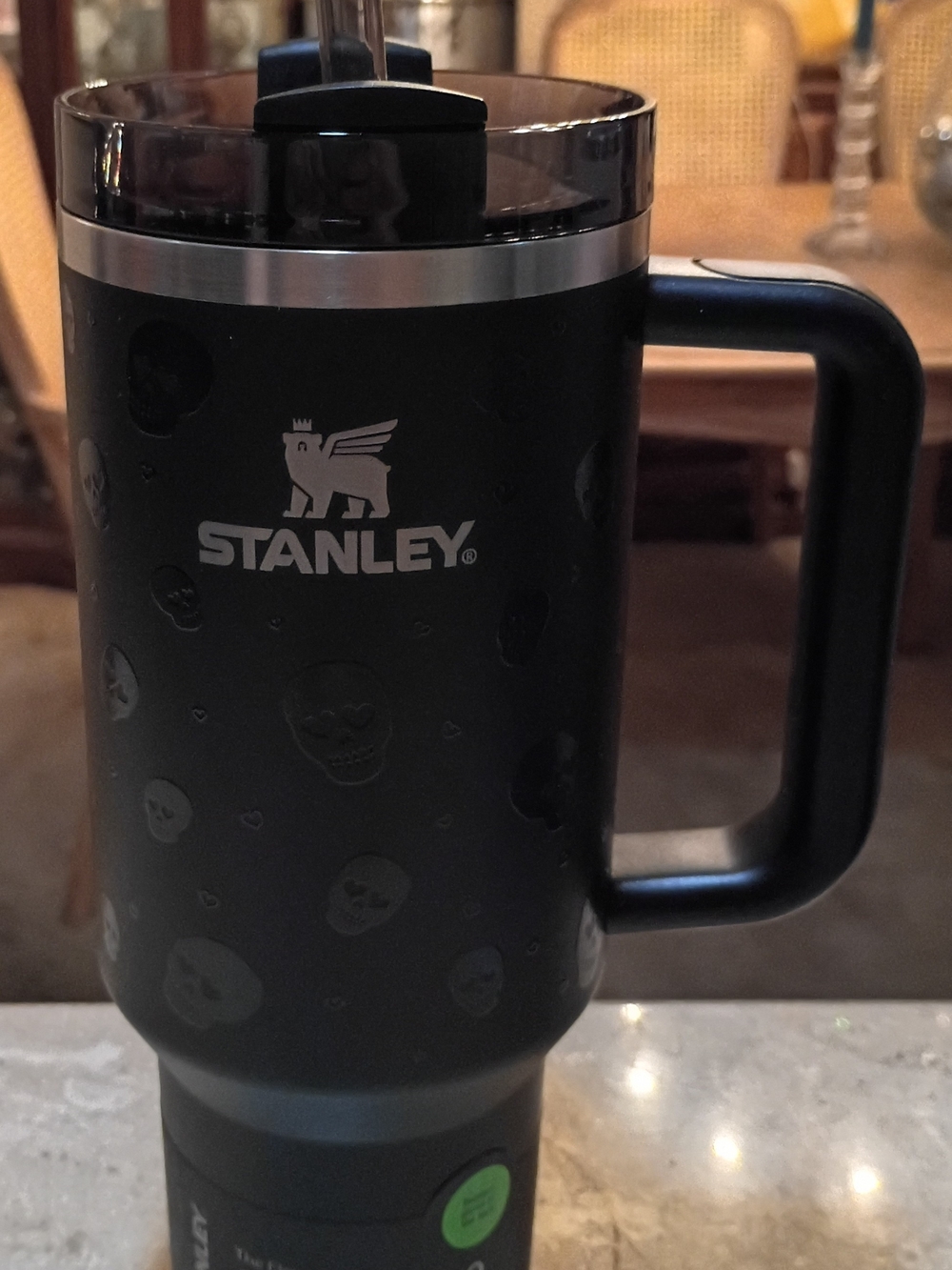 40 Oz Glow In The Dark Halloween 2026 Stanley. Black With Slulls